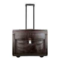 Dermata Business Leather Pilottrolley bruin Handbagage koffer