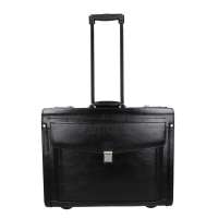 Dermata Business Leather Pilottrolley zwart1 Handbagage koffer
